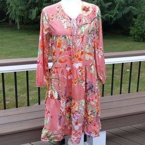 Zara Boho Floral Tiered Dress Small
